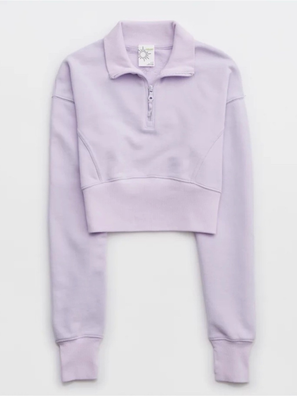 Aerie Throw-Back Corset Cropped Quarter Zip